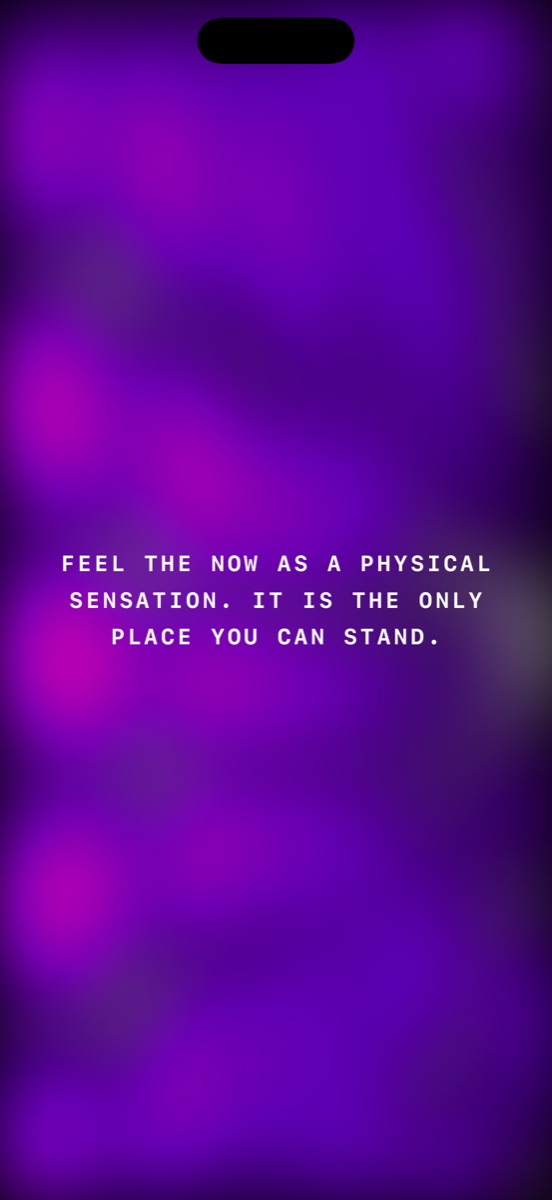 A pointer over a living colour field: place your hand on your chest, you are being held by the one person who has never left.